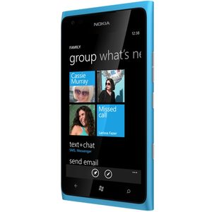 Nokia Lumia 900 cyan front right side