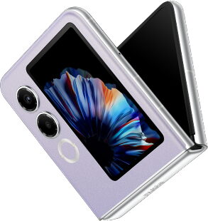nubia Flip 2 5G paars voorkant rechterzijkant half geopend schuin