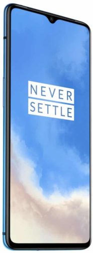 OnePlus 7T blau Vorderseite linke Seite