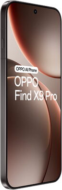 Oppo Find X9 Pro titanium charcoal grijs voorkant linkerzijkant