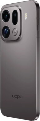 Oppo Find X9 Pro titanium charcoal grijs achterkant linkerzijkant