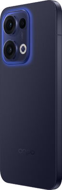 Oppo reno 13 5g blauw achterkant linkerzijkant