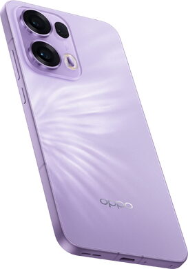 Oppo reno 13 5g viola indietro lato destro in basso aslant