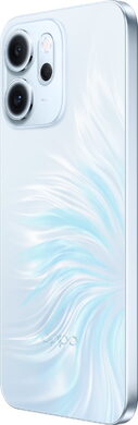 Oppo Reno14 FS 5G opal blauw achterkant linkerzijkant