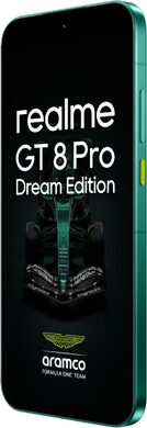 realme GT 8 Pro Dream Edition groen voorkant rechterzijkant