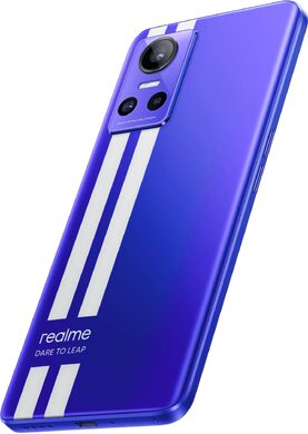 realme GT neo 3 150W blue back left side bottom tilted ed