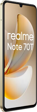 realme Note 70T guld front venstre side