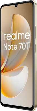 realme Note 70T guld front højre side