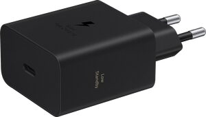 Samsung 60W Power Adapter svart topp sida snett