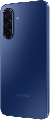 Samsung Galaxy A17 5G blauw achterkant linkerzijkant