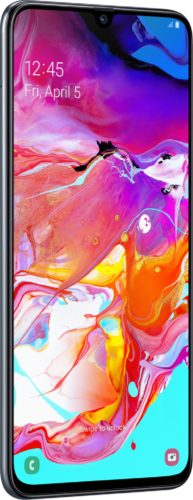 Samsung Galaxy A70 voorkant linkerzijkant zwart