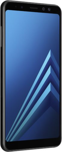 Samsung Galaxy a8 2018 schwarz Vorderseite linke Seite