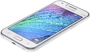 Samsung Galaxy J1 Duos white tilted ed