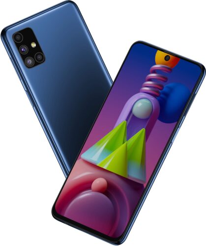 Samsung Galaxy M51 blauw overzicht