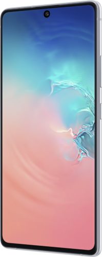 Samsung Galaxy S10 Lite weiß Vorderseite rechte Seite