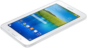 Samsung Galaxy tab 3 lite ve 70 hvid front højre side bund skæv