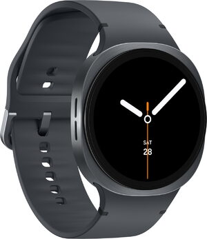 Samsung Galaxy Watch 8 4G 44mm zwart voorkant linkerzijkant