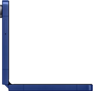 Samsung Galaxy Z Flip 7 blue left side half opened