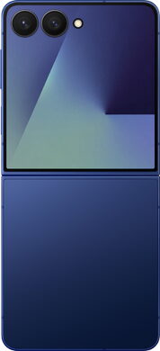 Samsung Galaxy Z Flip 7 blue out side opened