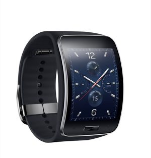 Samsung Gear s blue black left side tilted ed