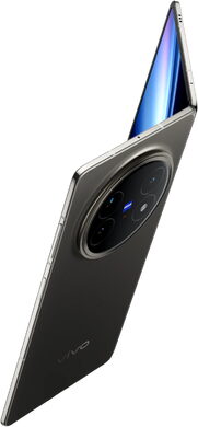 Vivo X Fold5 grijs achterkant bovenkant geopend schuin