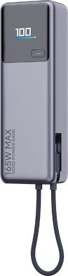 Xiaomi 165w power bank 10000 mah grijs voorkant rechterzijkant