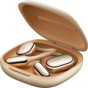 Xiaomi OpenWear Stereo Pro goud case onderkant rechterzijkant open