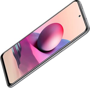 Xiaomi Redmi Note 10S vit front topp höger sida snett