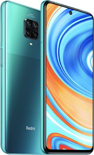 Xiaomi Redmi Note 9 Pro groen schuin overzicht