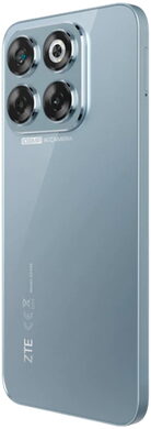 ZTE Blade V70 blauw achterkant linkerzijkant